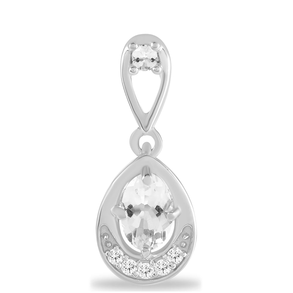 Colgante de Plata con Petalita de Kalgoorli y Topacio Blanco