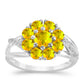 Anillo de Plata con Citrino de los Montes Urales y Topacio Blanco