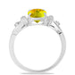 Anillo de Plata con Citrino de los Montes Urales y Topacio Blanco