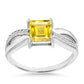 Anillo de Plata con Citrino de los Montes Urales y Topacio Blanco