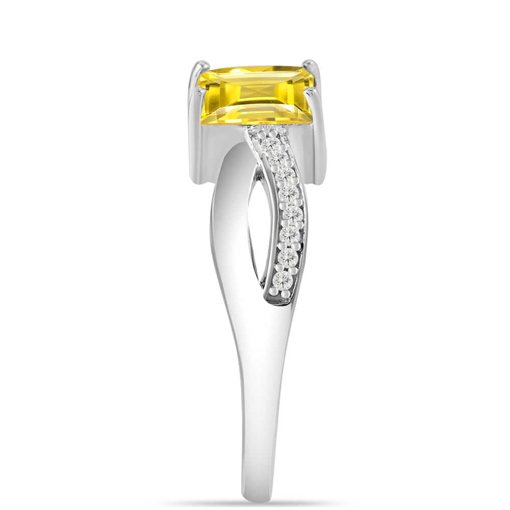 Anillo de Plata con Citrino de los Montes Urales y Topacio Blanco 4 