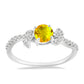 Anillo de Plata con Citrino de los Montes Urales y Topacio Blanco