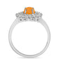 Anillo de Plata con Jade Amarillo y Topacio Blanco