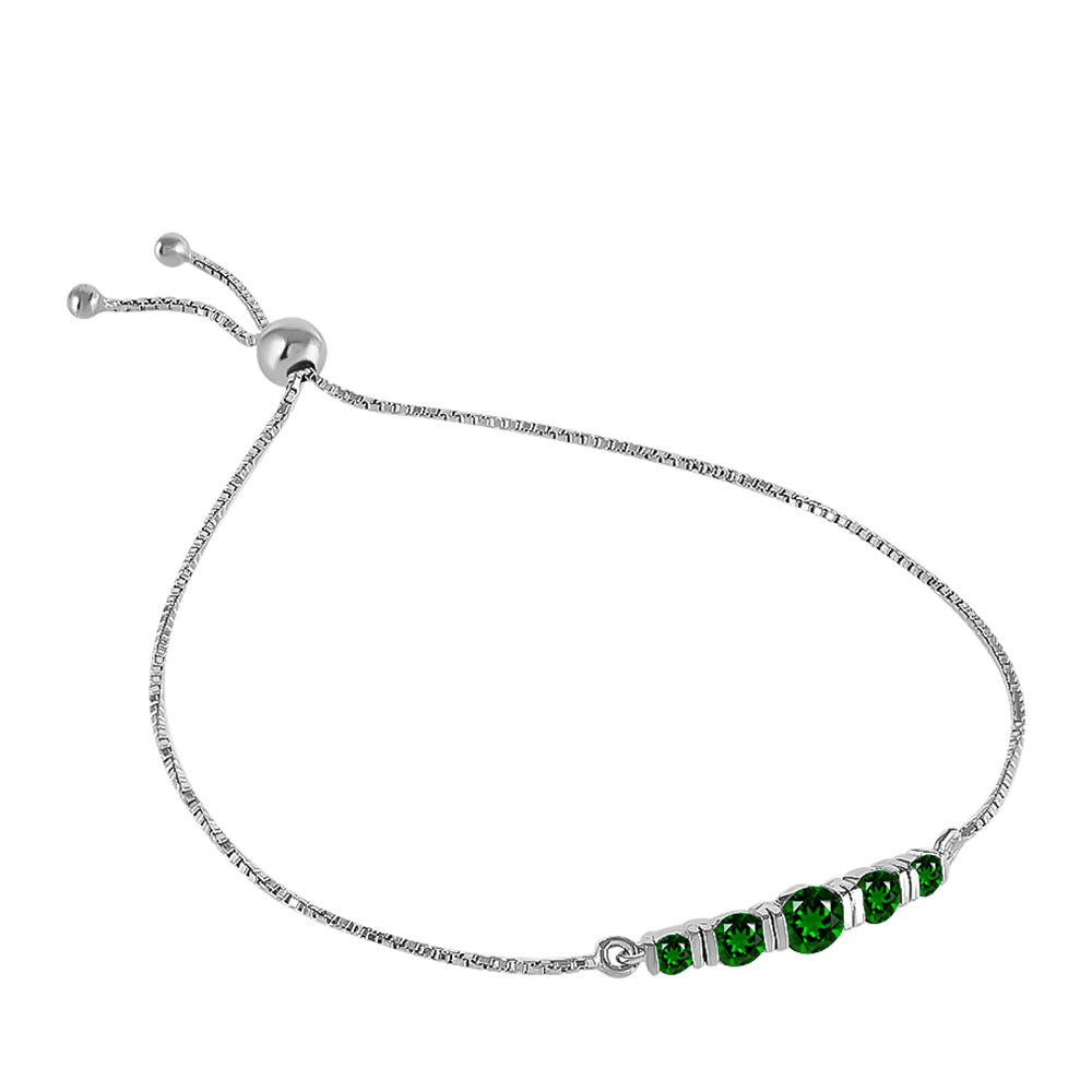 Pulsera de Plata con Diópsido de Cromo 2 