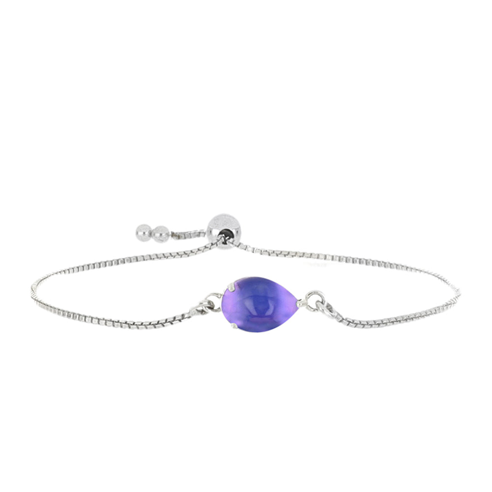 Pulsera de Plata con Piedra Lunar Púrpura 1 