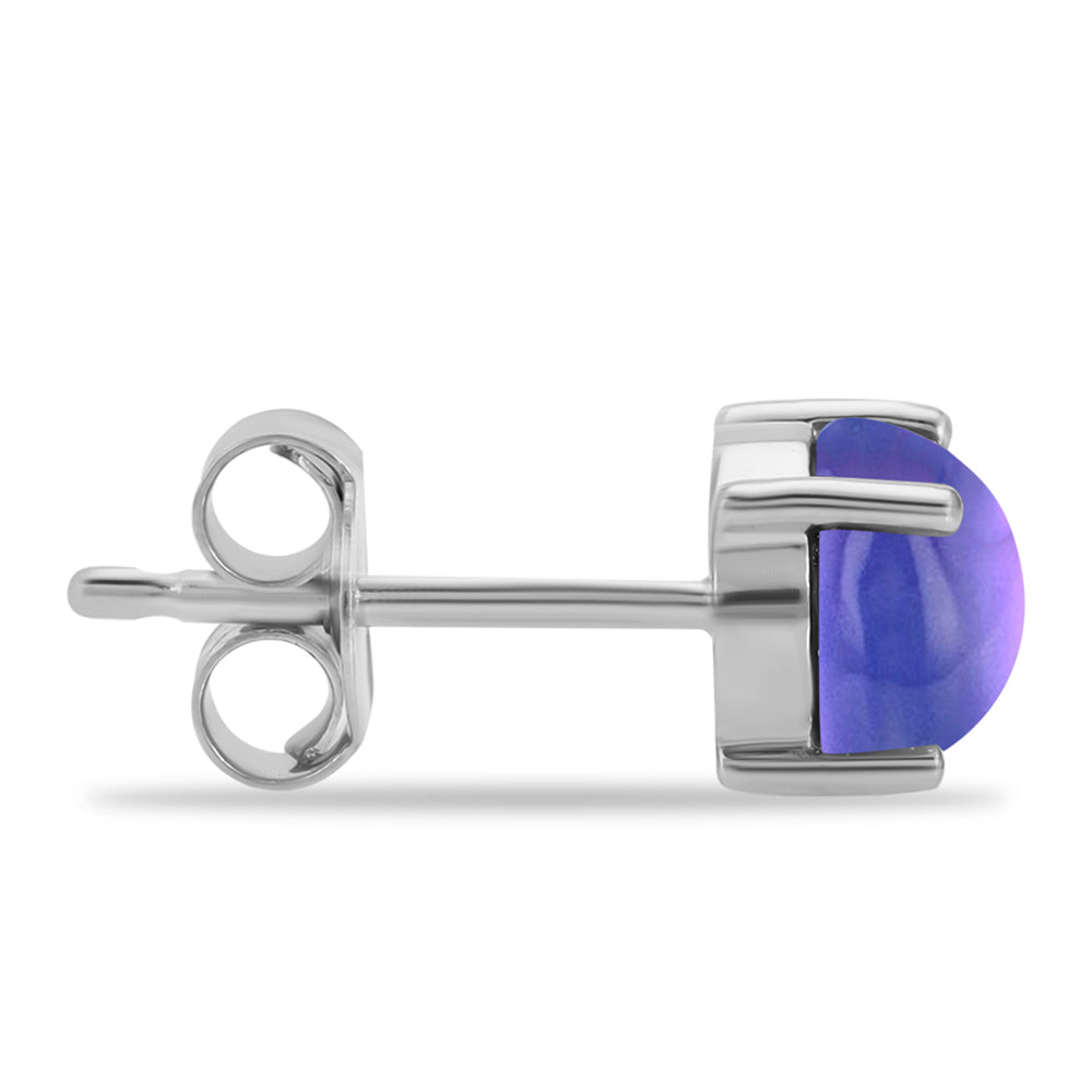Pendientes de Plata con Piedra Lunar Púrpura 2 