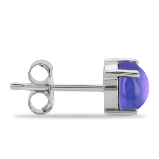 Pendientes de Plata con Piedra Lunar Púrpura