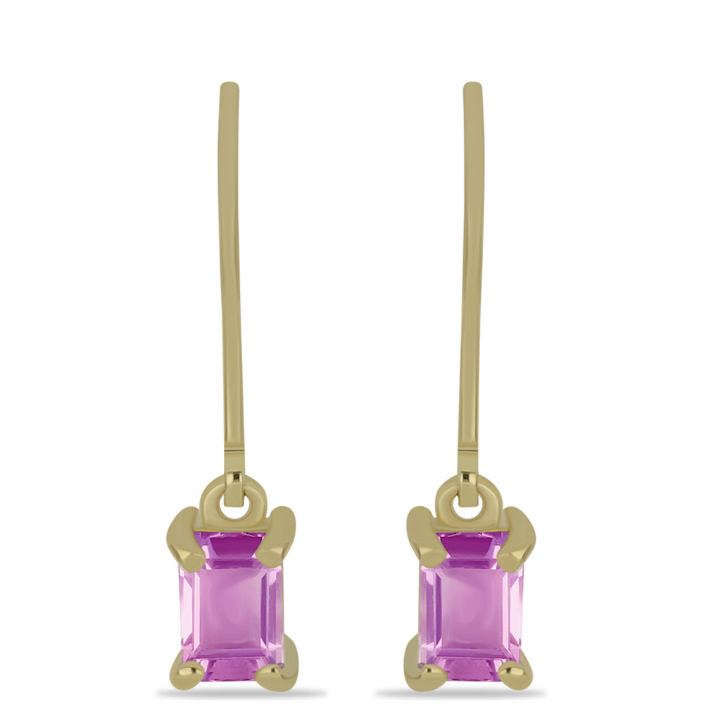 Pendientes de Plata Bañada en Oro con Fluorita rosa 1 
