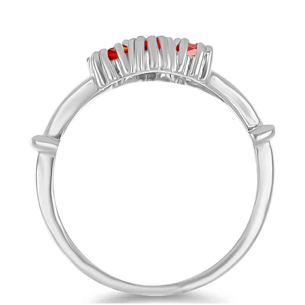 Anillo de Plata con Ópalo Rojo etíope de Lega Dembi 2 