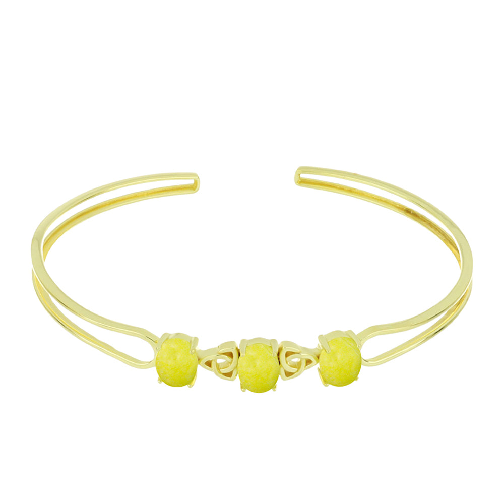 Brazalete de Plata Bañada en Oro con Serpentina Amarilla 2 