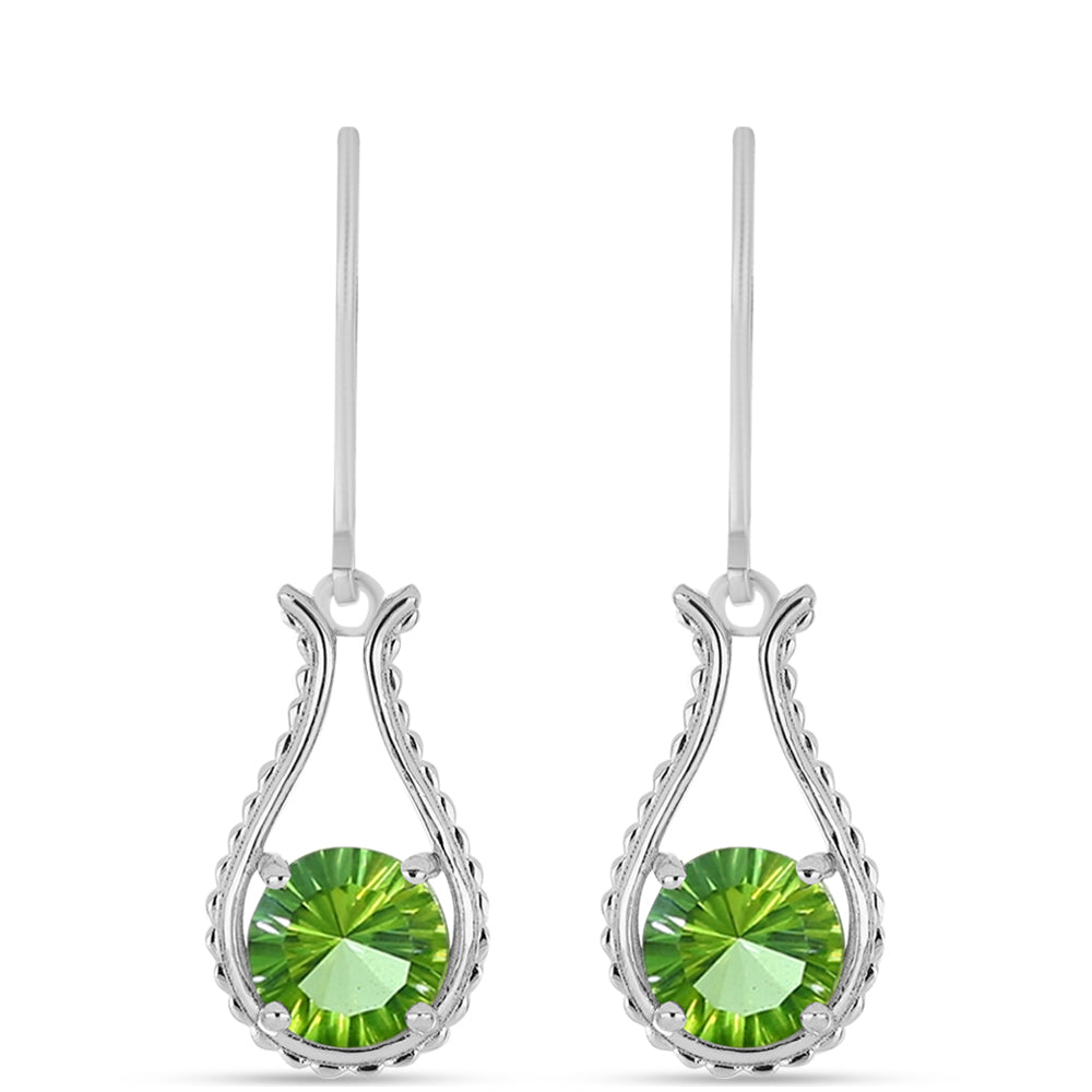 Pendientes de Plata con Cuarzo Verde Helecho