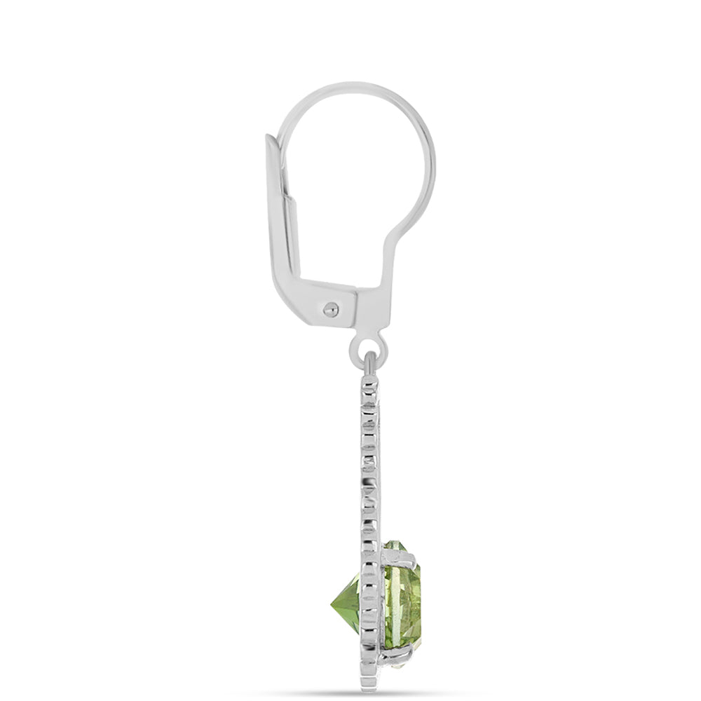 Pendientes de Plata con Cuarzo Verde Helecho 2 