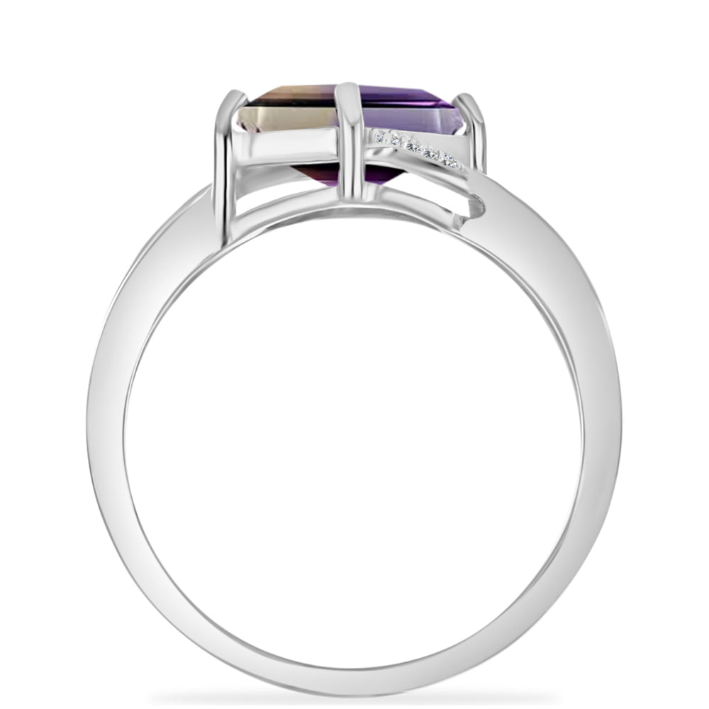 Anillo de Plata con Amatrino de Anahi y Topacio Blanco