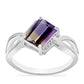 Anillo de Plata con Amatrino de Anahi y Topacio Blanco