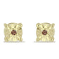 Pendientes de Plata Bañada en Oro con Diamante Champagne