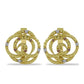 Pendientes de Plata Bañada en Oro con Diamante Champagne y Diamante blanco