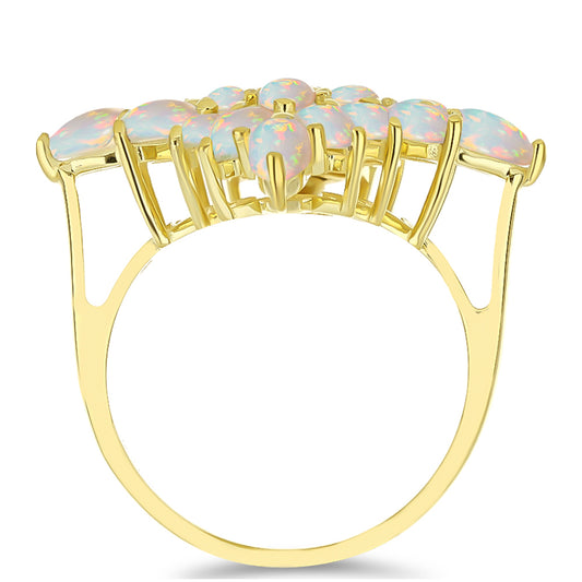 Anillo de Plata Bañada en Oro con Ópalo Welo