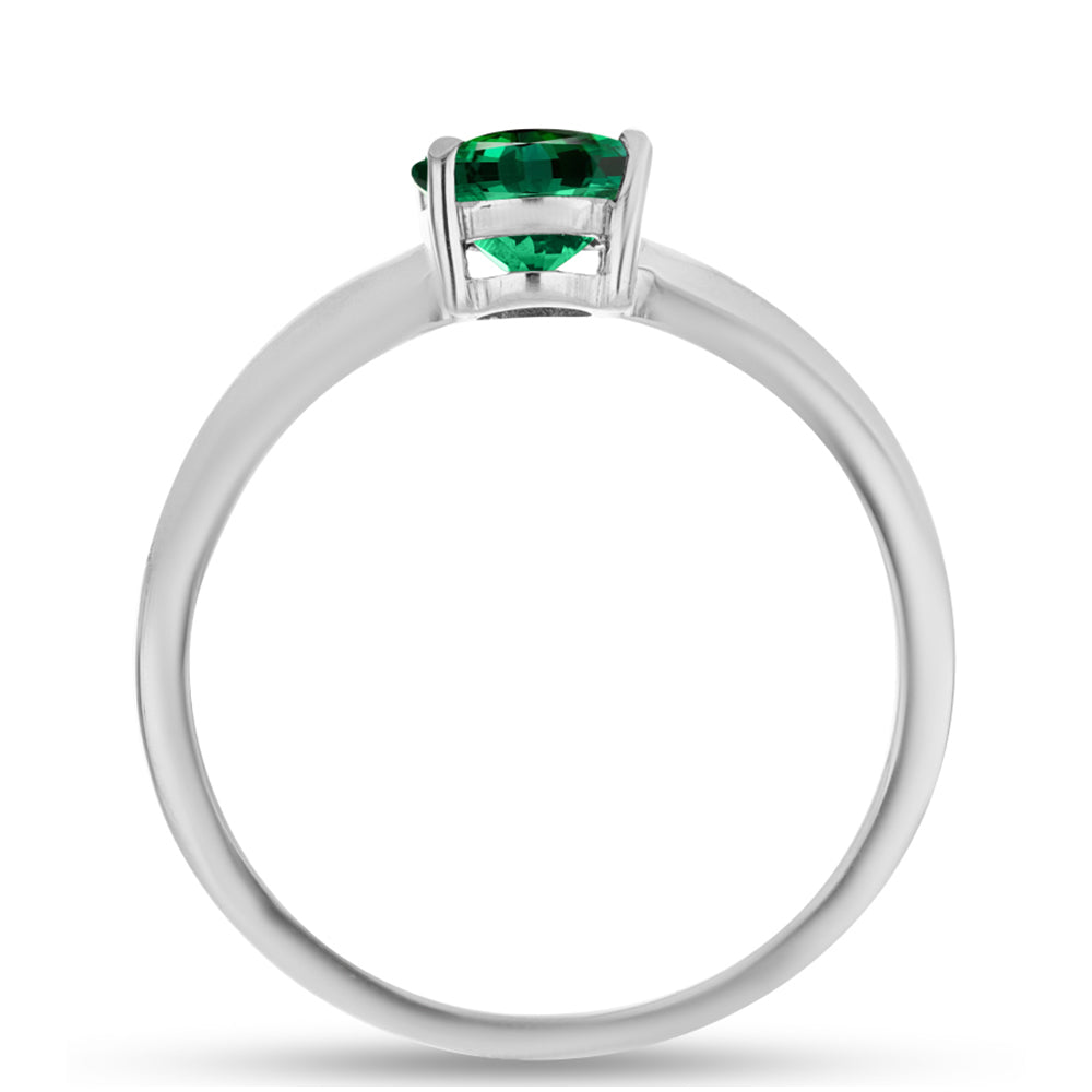 Anillo de Plata con Turmalina Verde 2 