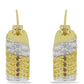 Pendientes de Plata Bañada en Oro con Diamante Champagne y Diamante blanco