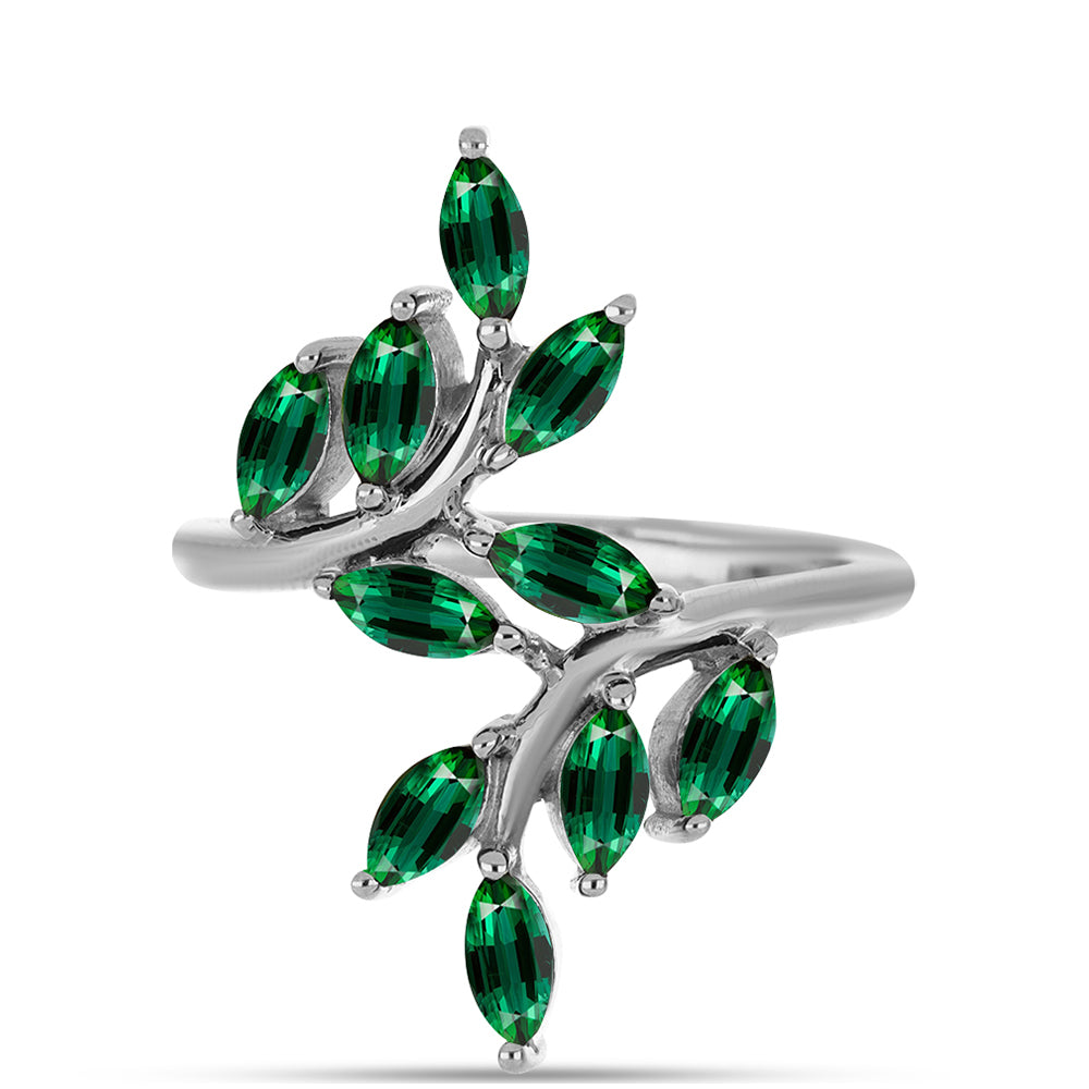 Anillo de Plata con Turmalina Verde 1 
