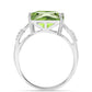 Anillo de Plata con Cuarzo Verde Helecho y Topacio Blanco