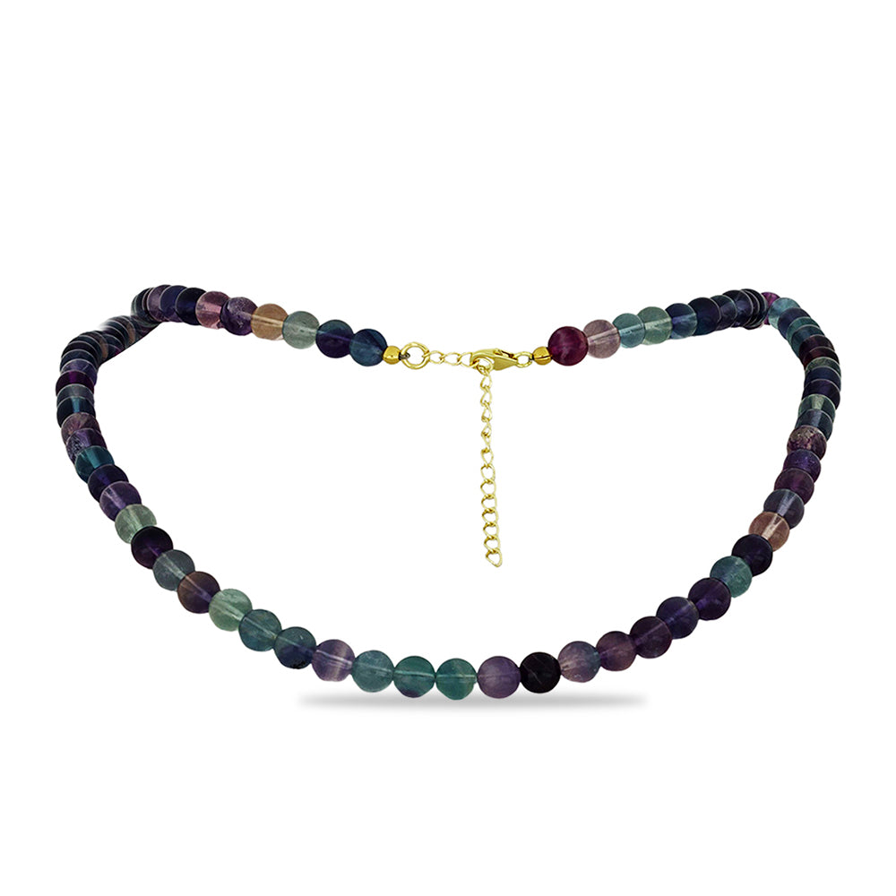 Collar de Plata Bañada en Oro con Fluorita Bicolor 1 