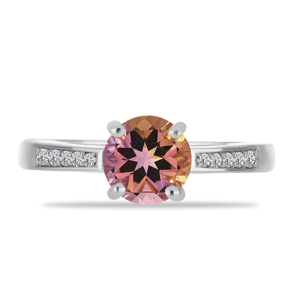 Anillo de Plata con Amatrino de Anahi y Topacio Blanco 1 