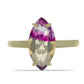 Anillo de Plata Bañada en Oro con Fluorita morada