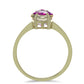 Anillo de Plata Bañada en Oro con Fluorita morada