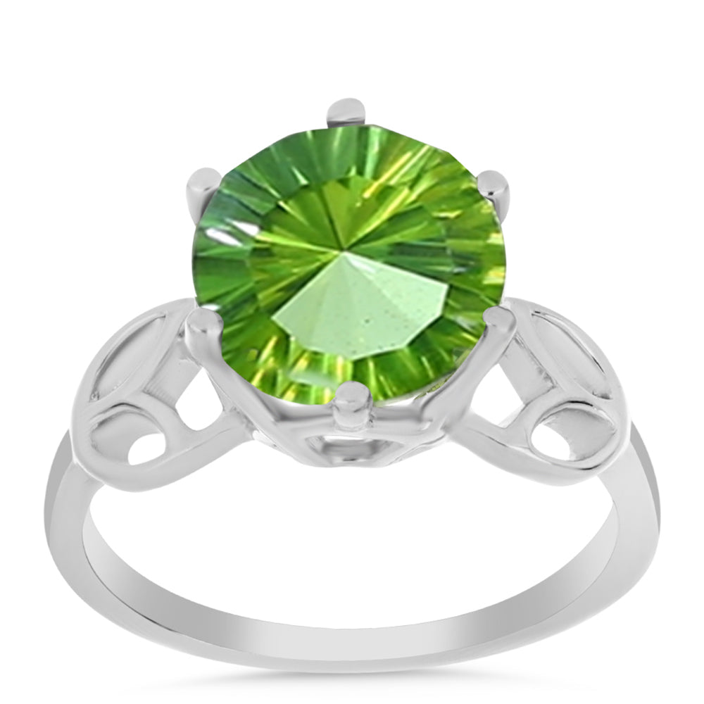 Anillo de Plata con Cuarzo Verde Helecho