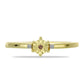 Anillo de Plata Bañada en Oro con Diamante Champagne y Diamante blanco
