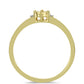 Anillo de Plata Bañada en Oro con Diamante Champagne y Diamante blanco