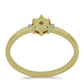 Anillo de Plata Bañada en Oro con Diamante Champagne y Diamante blanco