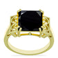 Anillo de Plata Bañada en Oro con Ónix Negro