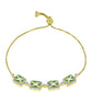 Pulsera de Plata con Cuarzo Verde Helecho y Topacio Blanco
