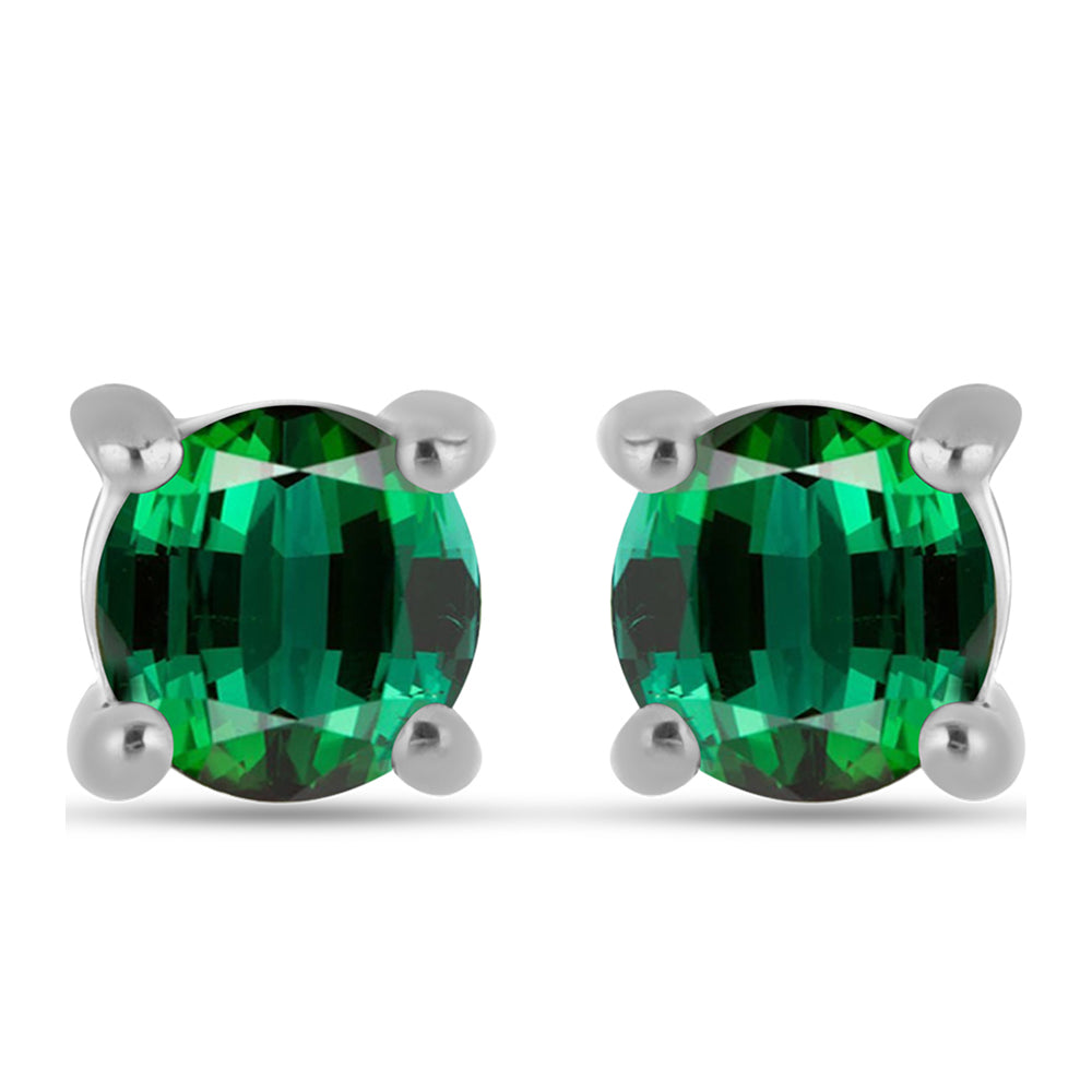 Pendientes de Plata con Turmalina Verde