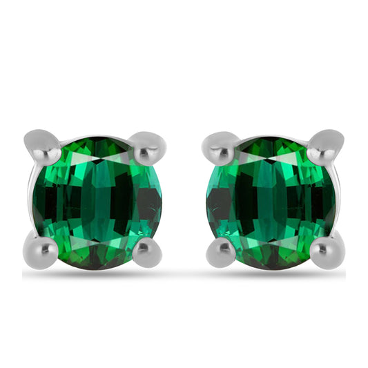 Pendientes de Plata con Turmalina Verde