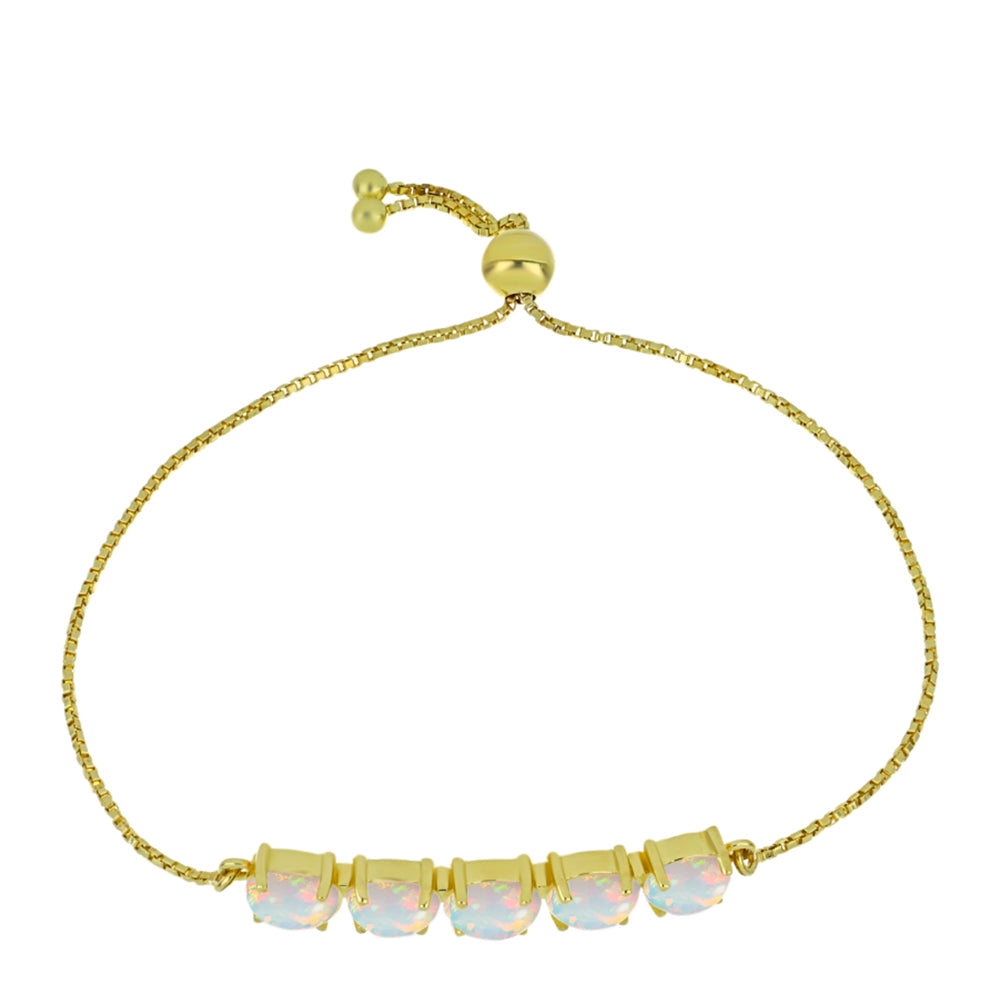 Pulsera de Plata Bañada en Oro con Ópalo Welo 1 