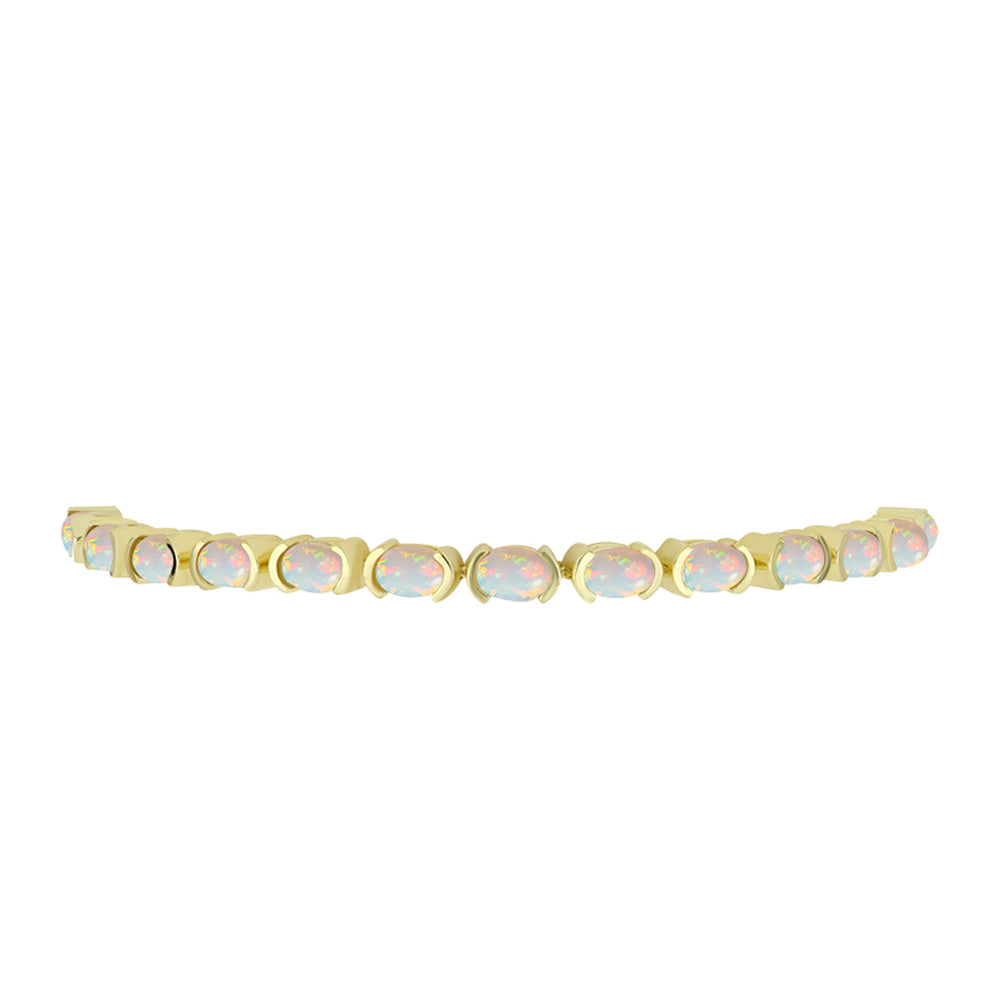 Pulsera de Plata Bañada en Oro con Ópalo Welo 2 