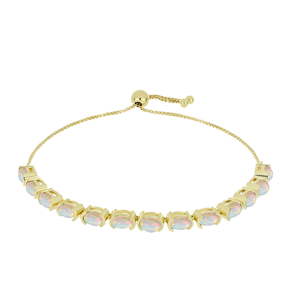 Pulsera de Plata Bañada en Oro con Ópalo Welo 1 