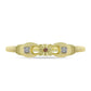 Anillo de Plata Bañada en Oro con Diamante Champagne y Diamante blanco
