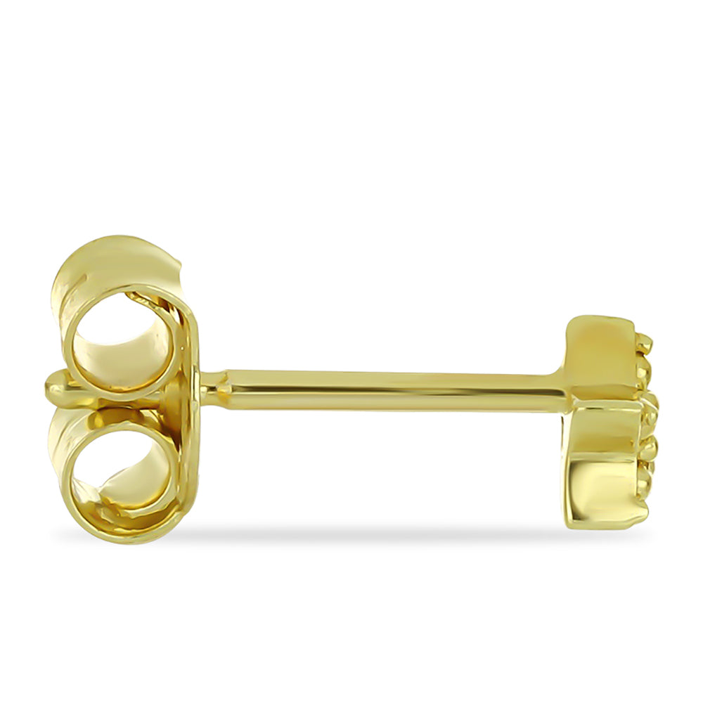Pendientes de Plata Bañada en Oro con Diamante Champagne 2 