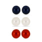 Conjunto de Plata Bañada en Oro con Perla roja de río y Perla de Agua Dulce Blanca ( Pendientes )