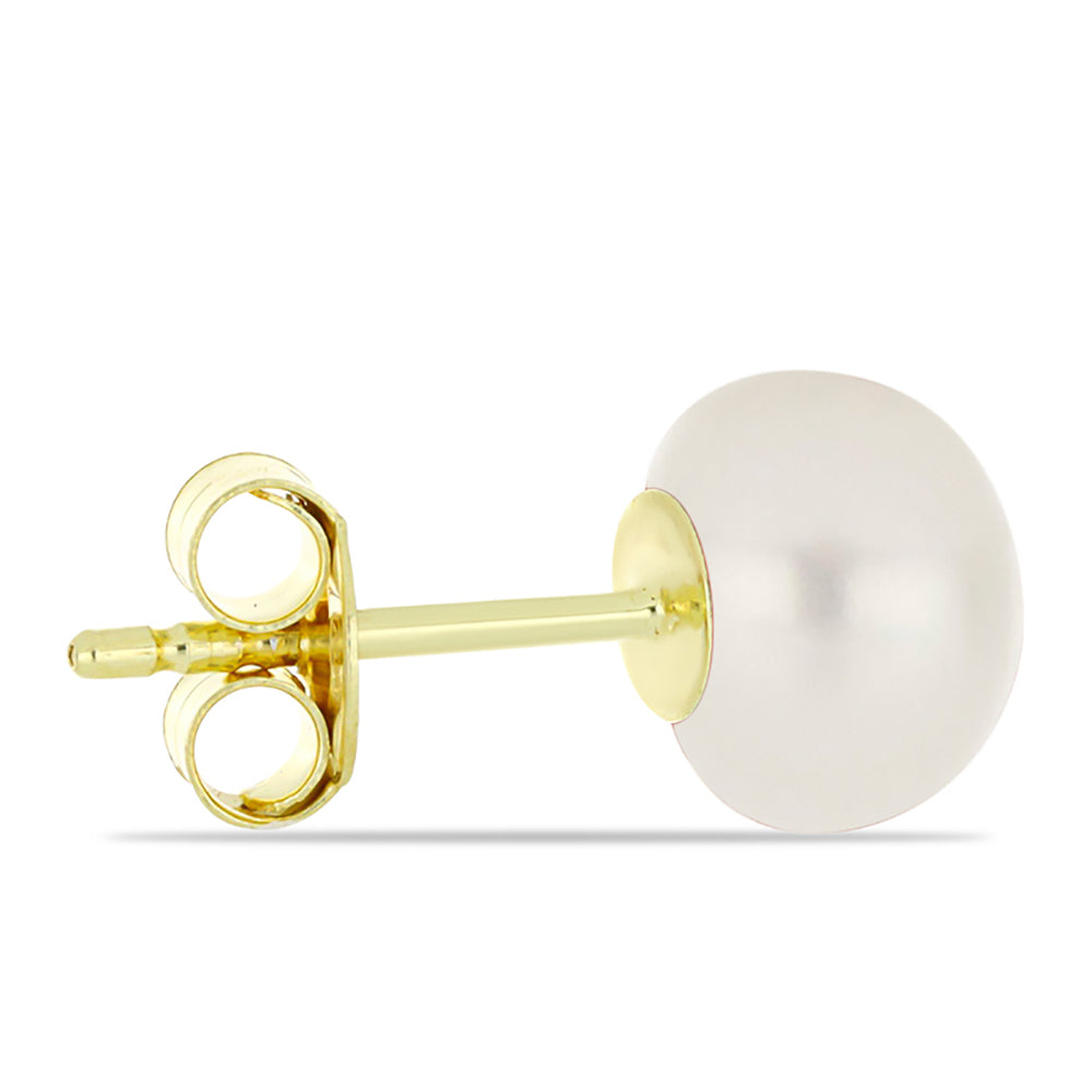 Conjunto de Plata Bañada en Oro con Perla roja de río y Perla de Agua Dulce Blanca ( Pendientes ) 5 