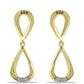 Pendientes de Plata Bañada en Oro con Diamante Champagne y Diamante blanco