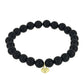 Pulsera de Plata Bañada en Oro con Ónix Negro