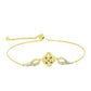 Pulsera de Plata Bañada en Oro con Diamante Champagne y Diamante blanco