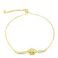 Pulsera de Plata Bañada en Oro con Diamante Champagne y Diamante blanco
