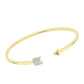 Brazalete de Plata Bañada en Oro con Diamante Champagne y Diamante blanco