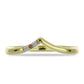 Anillo de Plata Bañada en Oro con Diamante Champagne y Diamante blanco